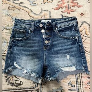 Denim Blue Women's Distressed Shorts